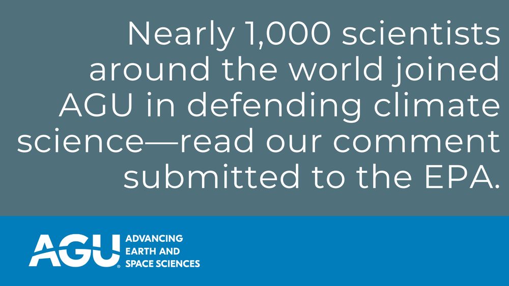 AGUSciPolicy's tweet photo. Nearly 1,000 experts. One message.
 ✍️🌎AGU submitted our letter to the EPA in defense of the science behind the endangerment finding.

Together, we stand for peer-reviewed research and climate action. The EPA should take note before moving forward. 

https://t.co/tSiYplnlfW https://t.co/ZhrV4GNBZC