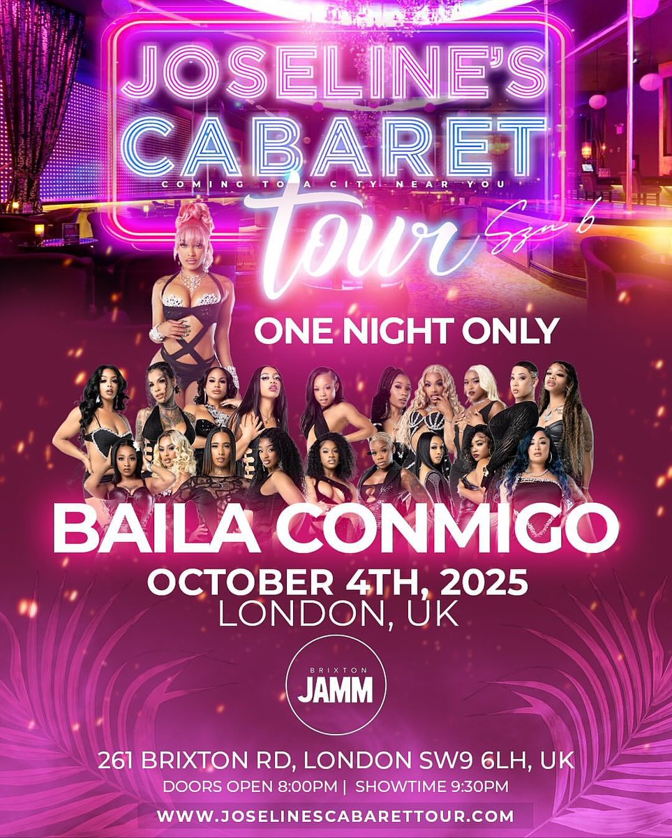 The_ZeusNetwork's tweet photo. 🙌🏾 @MsJoseline sent #Birmingham Up last night with the #OneNightOnly TOUR!! 🤪 #London is up NEXT TONIGHT!🔥

-10/4 @brixtonjamm
-10/5 #Paris Fashion Week Party 👠

Who’s PULLING UP to “Baila Conmigo” with the #PRPrincess &amp; #CabaretCuties in the UK?!! 🇬🇧 Get your TICKETS Now!! 💃🏾 https://t.co/QUjDXPDQbV
