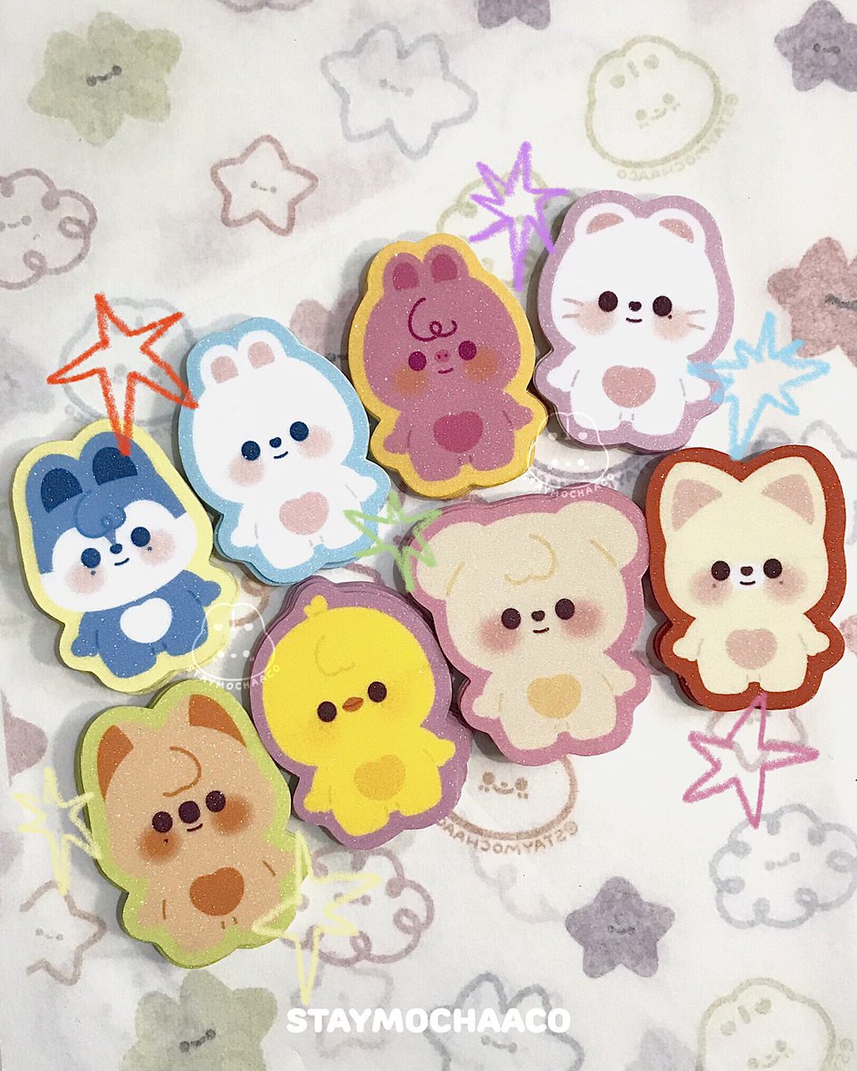 staymochaaco's tweet photo. @staysellings Aku jual merch per-skz dan skzooan. Untuk sticker glitter dan jibbitz soon ya restock^^ https://t.co/8TlYwHoFxh