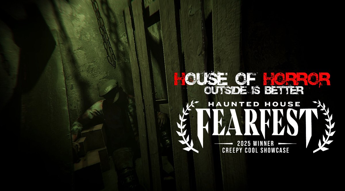 Two days ( TakenJoyDesignGames ) . 
Haunted House FearFest Film &amp; Video Game Festival
Almost there! 🥰

House Of Horror Outside Is Better WISHLIST ON STEAM NOW TO SUPPORT THIS PROJECT! 🎮 💀 🌍