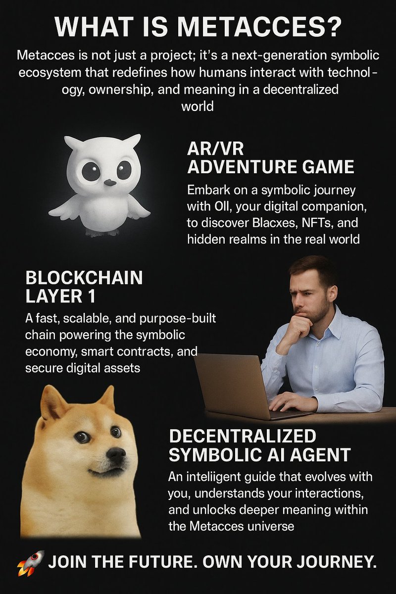 HadiulSarkar's tweet image. Where AR, AI, Blockchain, and Symbolism unite — Metacces is the future of digital meaning.   #Metacces
@metacces