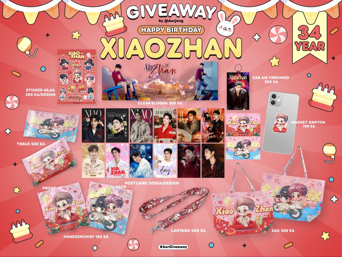 Aorjang's tweet photo. นอนกันรึยัง ✨✨✨ มาแจกวันเกิดพี่ค่า Giveaway ชุดใหญ่ครบเซต 3 รางวัล🎂🎂🎂

❤️กติกา❤️
รีโพส &amp; แปะรูปพี่จ้าน เล่นแทก

XIAO ZHAN LEVEL 34 UNLOCKED #For34everWithXiaoZhan #Happy34thBDayXZ 

ประกาศเมื่อว่าง 😆
#AorGiveaway https://t.co/pmraFzos9M