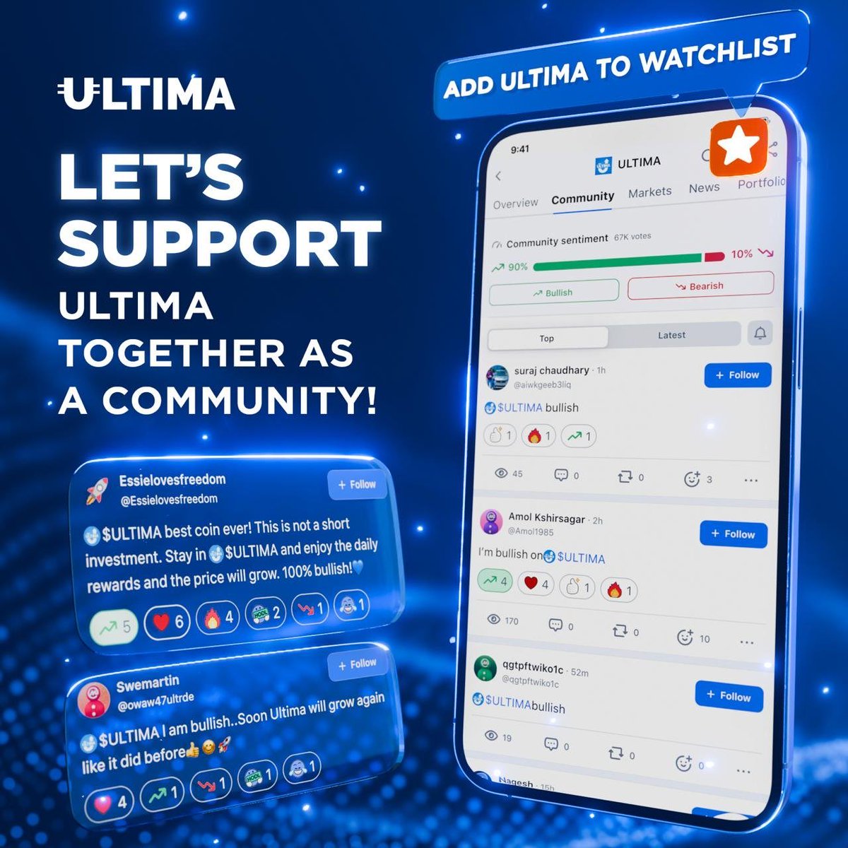 UltimaEcosystem's tweet image. ⚡️ Let’s Support ULTIMA Together as a Community
🔹 On CoinMarketCap, the ULTIMA community is actively sharing supportive comments and anticipating new records! Participants are united by a common goal and ready for new achievements!
🔹 Your support matters! If you haven’t yet…