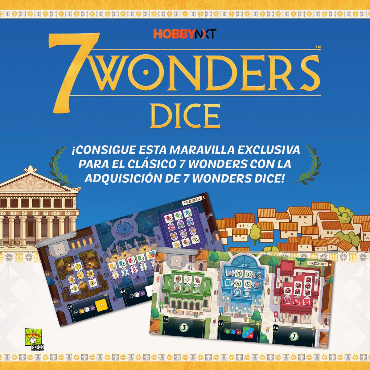 El 24 de octubre es el lanzamiento de 7 Wonders Dice, y viene acompañada de una promo tan especial como el juego que sale. 

¡Consigue Dicepolis con tu copia del nuevo 7Wonders: Dice antes de que se agoten!

#HobbyNext