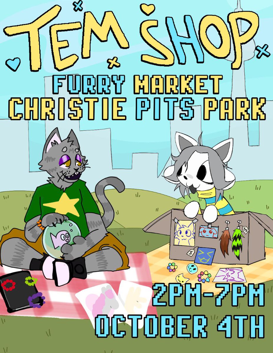 HEY TORONTO FURS! I'll be doing a impromptu little table at this popup event in CHRISTIE PITS PARK (really close to Christie Station) Today from roughly 2-2:30 onwards!!!!!  I also ran off some new/restocks of SFW prints!! See you there!