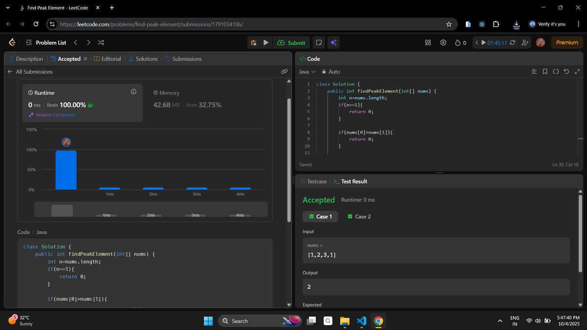 MansiBug's tweet image. Day 97: Getting a job in 8 months.

- Solved 2 medium-level and 1 easy-level questions on LeetCode.

#100DaysOfCode #DSA #buildinpublic #Java