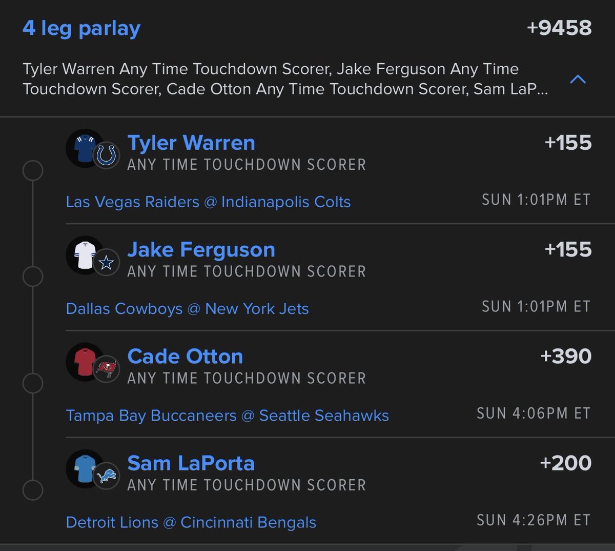 Justin_McCabe19's tweet photo. Couple more plays for Sunday https://t.co/V4YyOnECpO