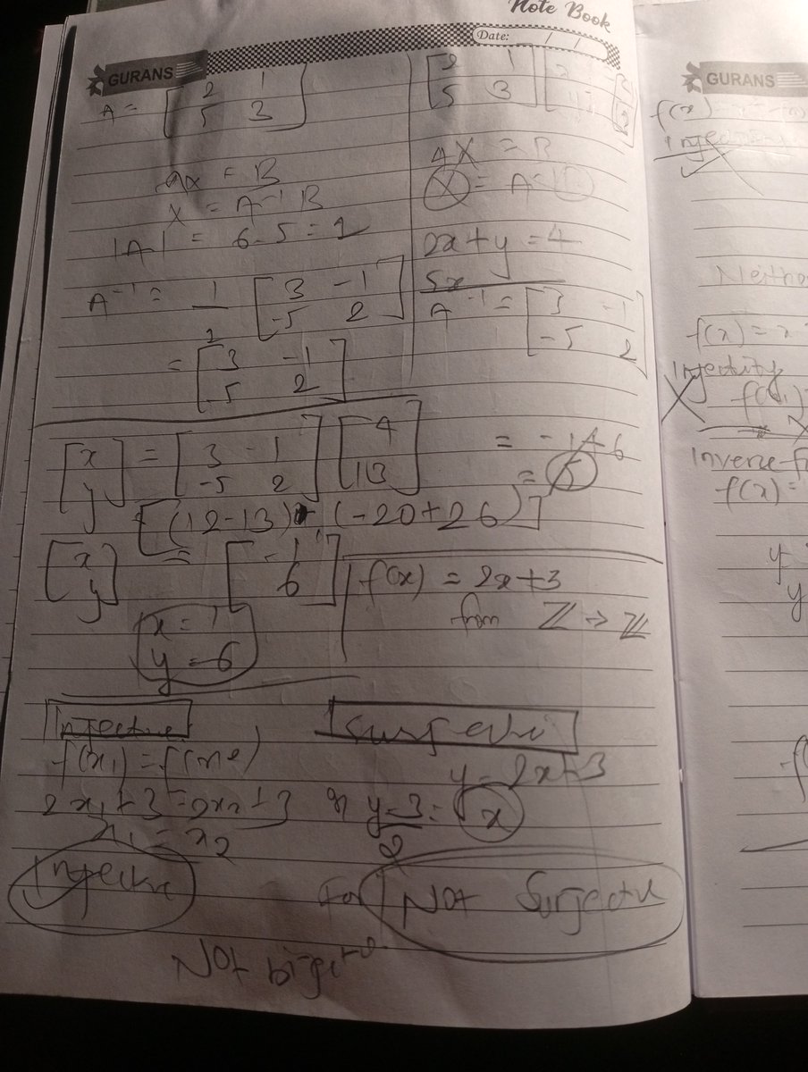 sameepkat's tweet photo. Day 7. Solve some problems on Solving Linear Systems: Gaussian Elimination, Row Echelon Form and Functions and Relations: Injective, Surjective, Bijective
#LearningUtsav2025 #FestivalOfLearning #LUD7 https://t.co/tyyFCDG794