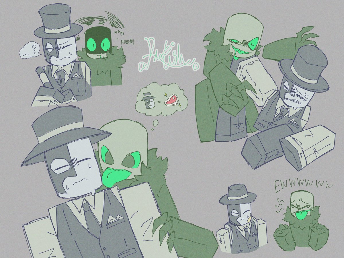 RobloxRianushi's tweet image. Some Artful and Pursuer doodles.

#dieofdeath #DieOfDeathroblox #dieofdeathfanart #artful #pursuer