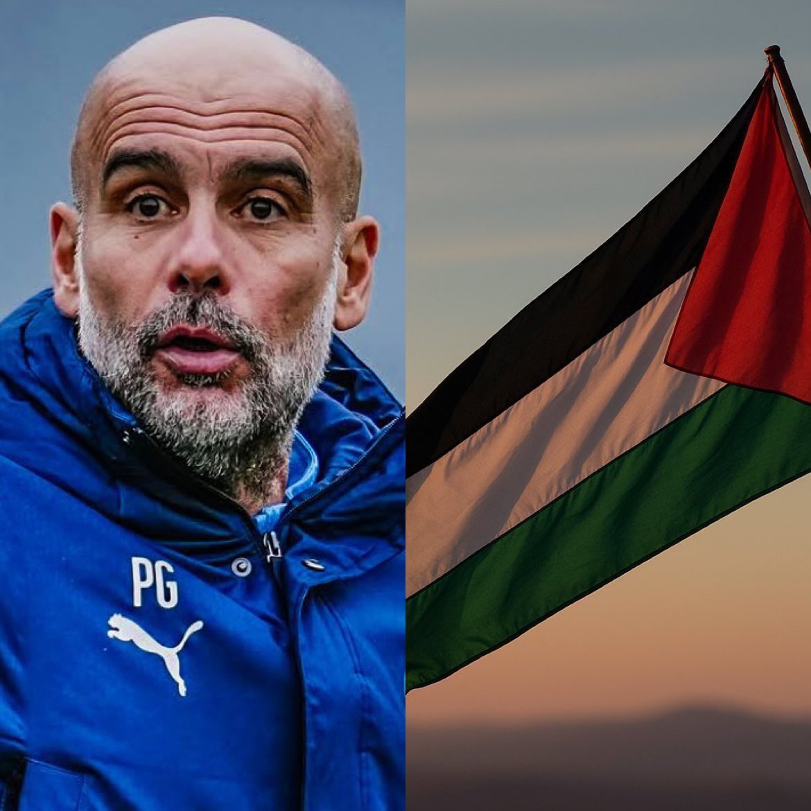 TransferMerkez's tweet photo. Pep Guardiola: "Binlerce çocuğun öldüğü ve ölmeye devam edebileceği canlı bir soykırıma tanıklık ediyoruz. Bugün soykırımın sona ermesini talep etmek için sokaklara döküleceğiz." https://t.co/iKXdj9Venk