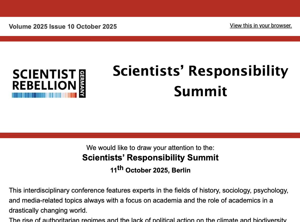 SciReb_Germany's tweet photo. Have you subscribed to our 𝗻𝗲𝘄𝘀𝗹𝗲𝘁𝘁𝗲𝗿 yet? Stay up to date on Scientist Rebellion actions (national and worldwide), upcoming events, deep dives into political and climate topics, …

👉 Sign up here: https://t.co/bTfRCKAR1k https://t.co/js72Y10Q3J