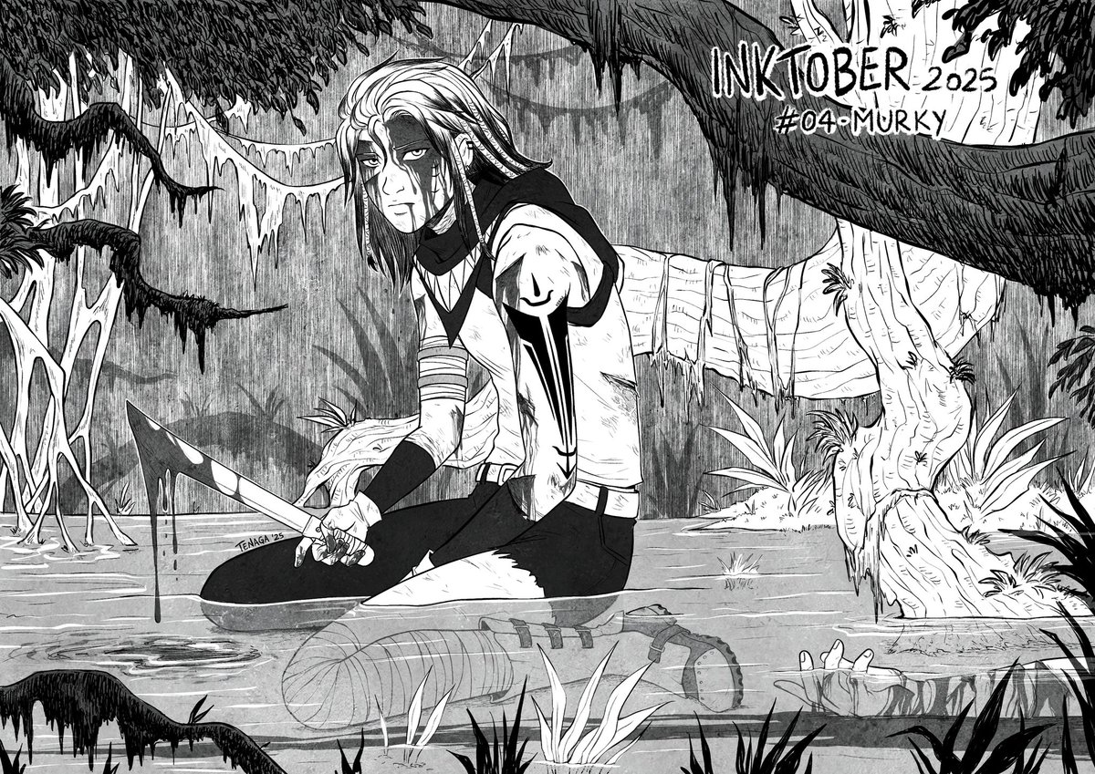 TenagaComics's tweet photo. Inktober day 4: "murky"

#Inktober2025 #Inktober #tenagacomics https://t.co/ogeYfgkkRv