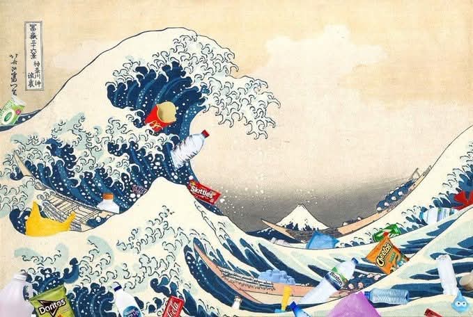 Versión actualizada de 'La Gran Ola' de Kanagawa. Updated version of 'The Great Wave' of Kanagawa 🌊 

"The Great Waste Off Kanagaw" by Maayan Sophia Weisstub.