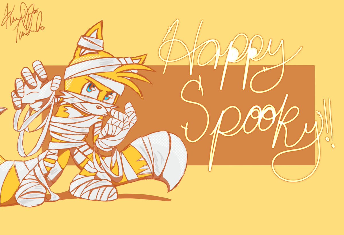 kaoru_takaida's tweet photo. Got Tails finished! Never drew him before either so this was very fun and challenging XD Next up is Spooky Sonic. Hope you like the mummy Tails. 
#SonicTails #Tails #Tailsfanart https://t.co/n0wDwb3xJ8
