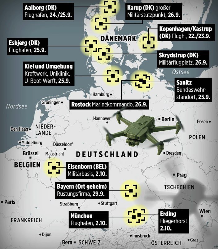 BartvanHorck's tweet photo. Alle drone-aanvallen in iets meer dan een week tijd in Europa.
Dit is niet business as usual.
#PleaseWakeUp https://t.co/YFm2mhZhNo