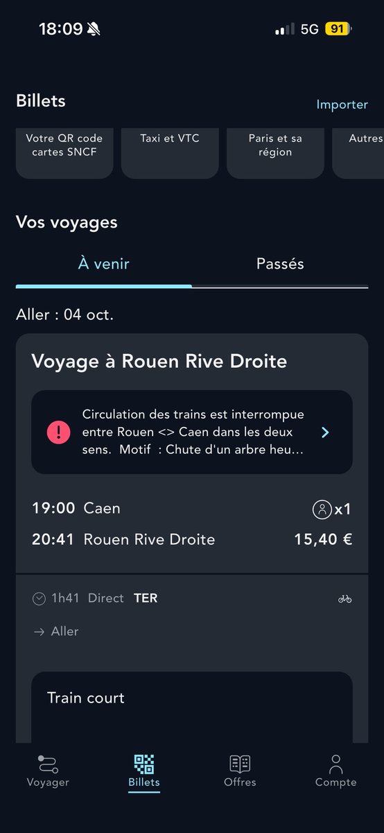 Capuuuu16's tweet photo. @train_nomad Il est indiqué cette information sur l’application. Qu’est ce que cela veut dire ? https://t.co/uEXS7pgVxv