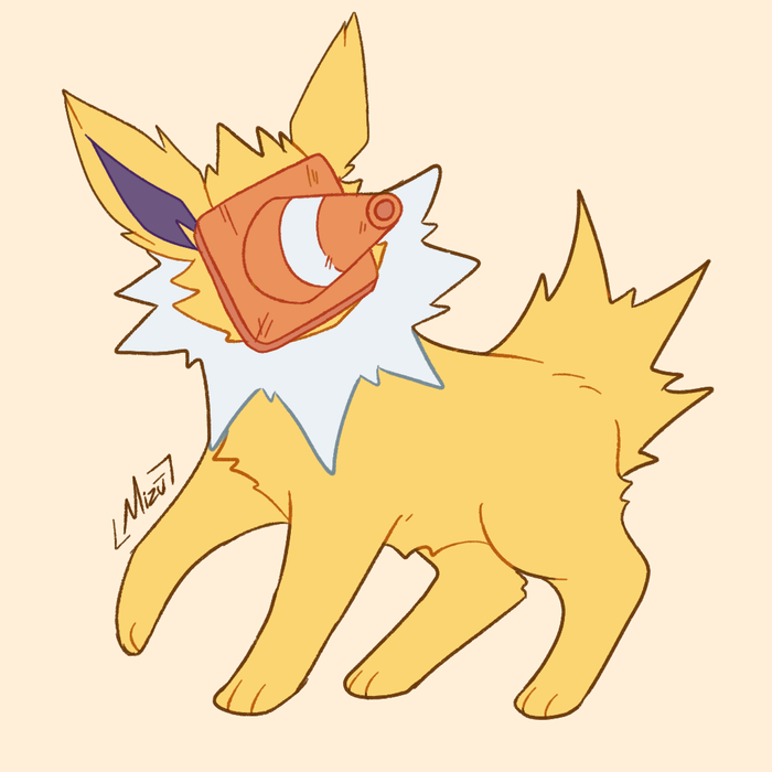 #Joltober    
N° 4
What a curious toy, where did you get it? 
#Joltober_Mizu #Jolteon #Pokemon #Pokemonfanart