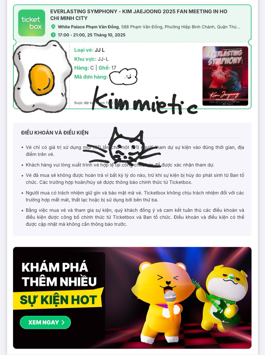kimmietic's tweet photo. ‼️ Pass 2 Jaejoong Fanmeeting tickets in Vietnam - October 25th‼️

•JJ-R A12
•JJ-L C17

DM if interested! 🤌

#김재중 #재중 #KIMJAEJOONG
#EVERLASTINGSYMPHONY
#KIMJAEJOONGFMTINHCMCITY
#iNKODE #JAEJOONG #ジェジュン #金在中 https://t.co/inSmfRyZUs