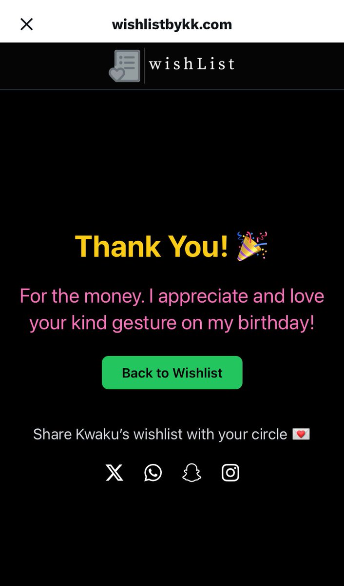 Contreebute's tweet photo. v1:

How to use our service:

1. Click https://t.co/7p8VkRWnV1 to view wishlist(s).

2. Input your email and amount to gift

4. Paystack checkout page opens to allow you complete payment <receipt is sent to you via mail in real time>

5. Share wishlist link to mutuals 

Done✅ https://t.co/dxASCreRM6