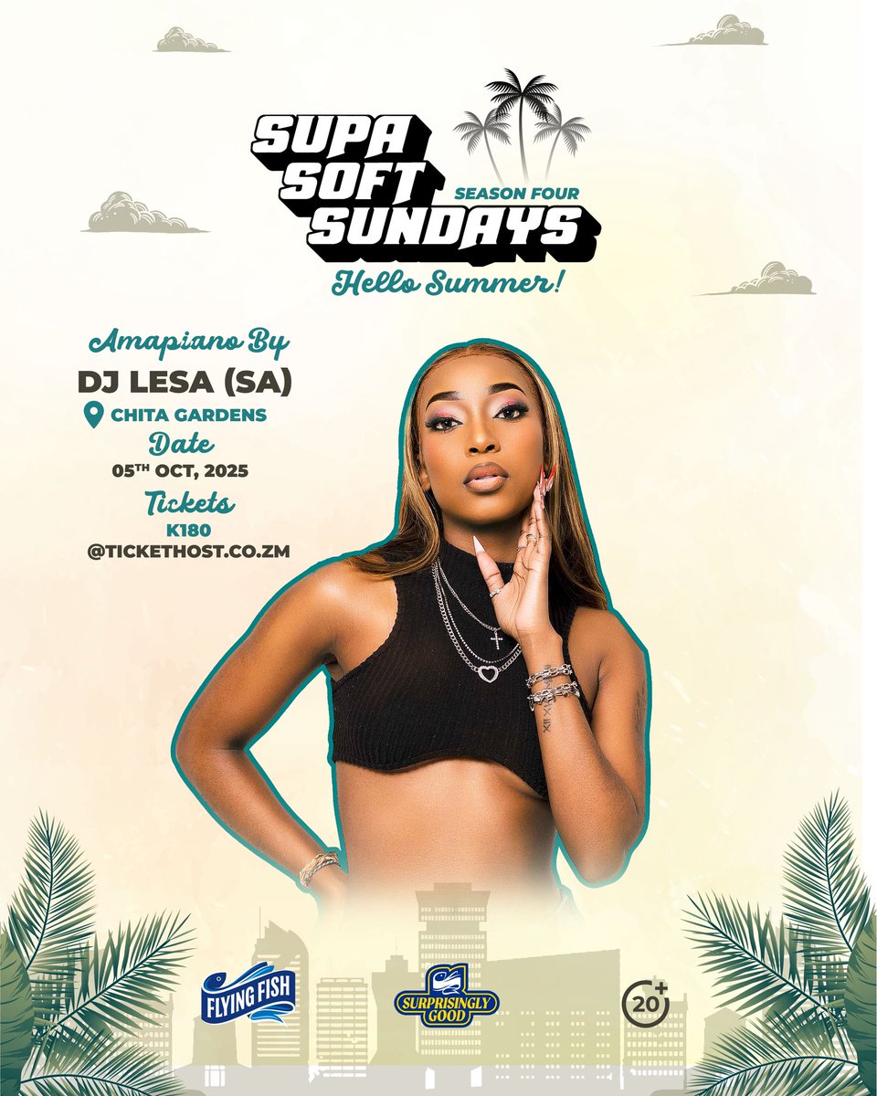 ZmGroove's tweet image. TWO INTERNATIONAL HEADLINERS 🇿🇦 

We’re saying #HelloSummer STRONG tomorrow with not one, but TWO headliners in Teddy Tumi &amp;amp; DJ Lesa! 

SEE YOU THERE! 🌞

Tickets: tickethost.co.zm/events/supa-so…