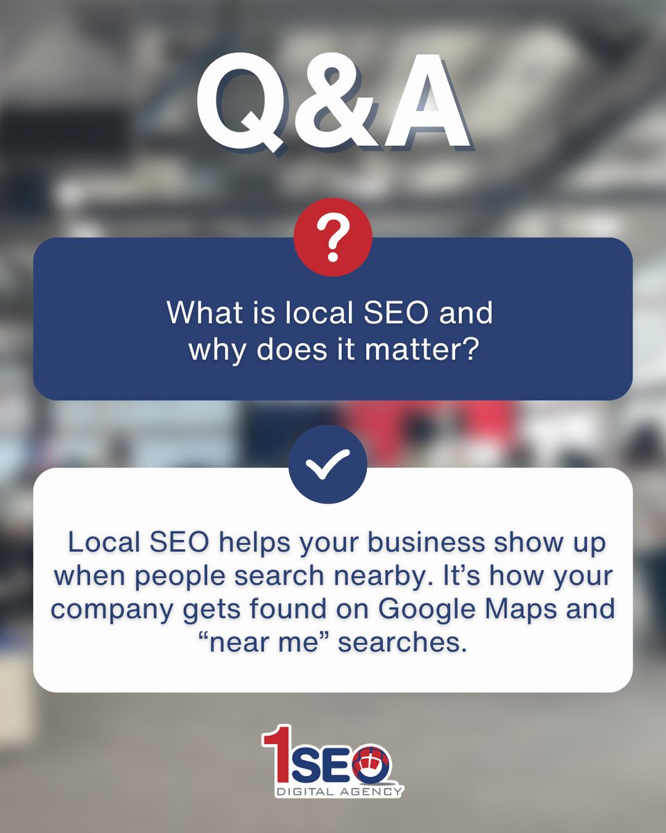 1SEODigital's tweet image. Want to show up when people search “near me”?
Local SEO helps your business appear on Google Maps and in local search results right when potential customers are looking. If you're not showing up, your competitors are.
#LocalSEO #LocalMarketing #GrowYourBusiness