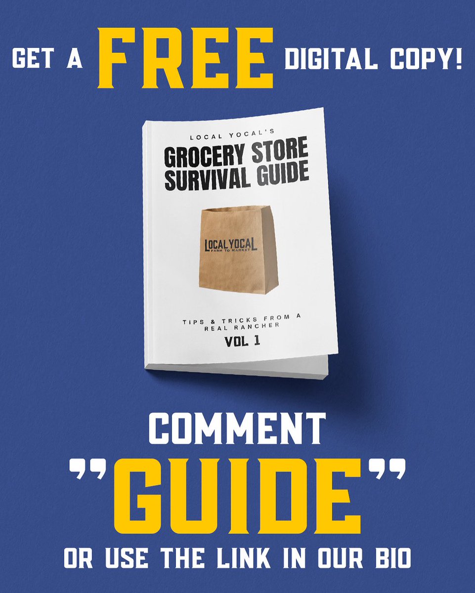 RealLocalYocal's tweet photo. Get your FREE digital copy of our Grocery Store Survival Guide!

This is Vol 1 of many installments! Turn on post notifications so you never miss out on any freebies!

Link in the comments below! https://t.co/4n8e3NnQoC