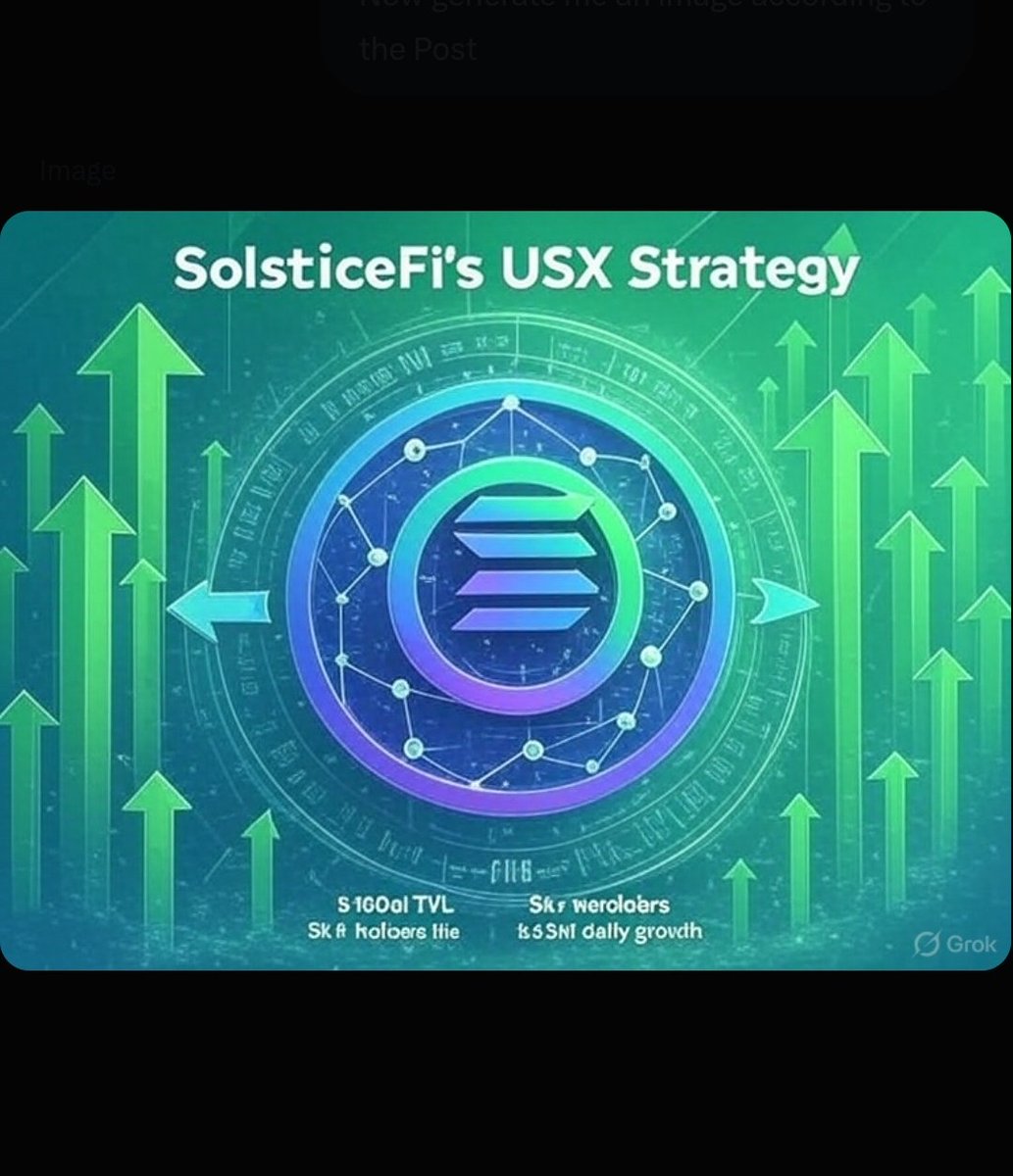 Hndsofst33l1's tweet photo. 🧵Diving deeper into @solsticefi's $USX meta after killer breakdown—Ethena vibes but on Solana? Chef's kiss! 🚀

Just swapped some USDC → USX, locked it into eUSX for that juicy ~10% APY (38% lock ratio, 1% insurance buffer—solid), then LP'd USX/eUSX on @RaydiumProtocol or @orca_so. 

Why? Flares S1 incentives: 7.5% supply alloc, up to 10x multipliers, 200M+ distributed. Backed by @DeusXCapital.  Bullish! 

$SOL #DeFi

2/3 TVL exploded to $180M in DAYS—5k+ holders, $3.5M daily growth. Mirrors Ethena's delta-neutral magic with a 3yr audited track record of positive monthly yields. 

If you're not in yet: 
✅ Swap stables to USX 
✅ Lock for eUSX yield 
✅ LP for extra boosts 

Who's stacking with me? Let's farm those flares! 🔥

3/3 Pro tips: Ladder your locks to chase max boosts, start small on LP to watch slippage, and keep dry powder in USDC for smooth exits. DeFi's wild—DYOR, but this feels like a meta play. 

What’s your strat? Drop below 👇 

#Solana #Crypto #YieldFarming$USX