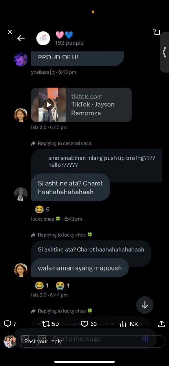 msmaumarfil's tweet photo. Angela Muji, 

We all know that playing victim is always your game and will always be part of your game. BUT PLEASE THIS IS NOT THE MOMENT TO USE THAT CARD — Ashtine is your friend (as far as we know), the best thing that you can do is to shut your mouth if you really can not face the problem.

If we are reciprocating what they did to our main by face/body shaming you, it will really happen, it will always reflect to you. Why? Kasi wala kang ginawa kung hindi magpavictim at imislead ang mga utak ng mga fans mo.

Gusto mong magfocus naman ngayon sa issue ng Pilipinas than to deal with the problem? Bakit? Bago ka pumunta sa mas malaking problema, magfocus ka muna sa maliit na problema, since maliit lang naman fanbase mo.

Matuto kang humarap ng problema kaysa mag misdirect, Angela.

Magiging mas malaking problema yan sa mga susunod na mga araw.