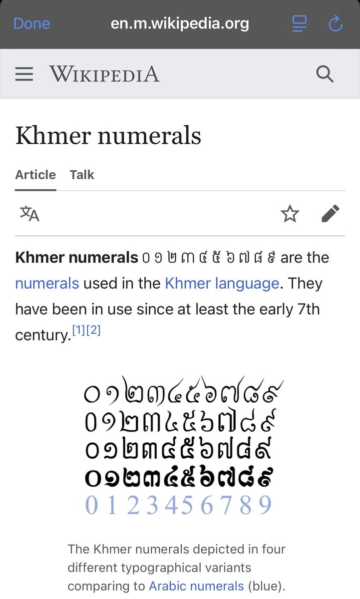 SlyKH811's tweet photo. Khmer numerals have been in use since at least the 7th century, and they even contain the earliest known material evidence of zero in the world.
Here’s your proof, with sources:
📜 Historical Facts About Khmer Numerals
• Khmer numerals (០១២៣៤៥៦៧៨៩) have been used since at least 683 AD, as seen in the Sambor inscriptions.
• Cambodia’s numeral system was derived from ancient Indian systems, but developed its own distinct symbols and structure.
• Khmer inscriptions show the first known use of zero as a decimal figure, predating India’s confirmed use by nearly two centuries.
• Thai and Lao numerals were later derived from Old Khmer, not the other way around.
Learn more: https://t.co/JhqefhPXbh