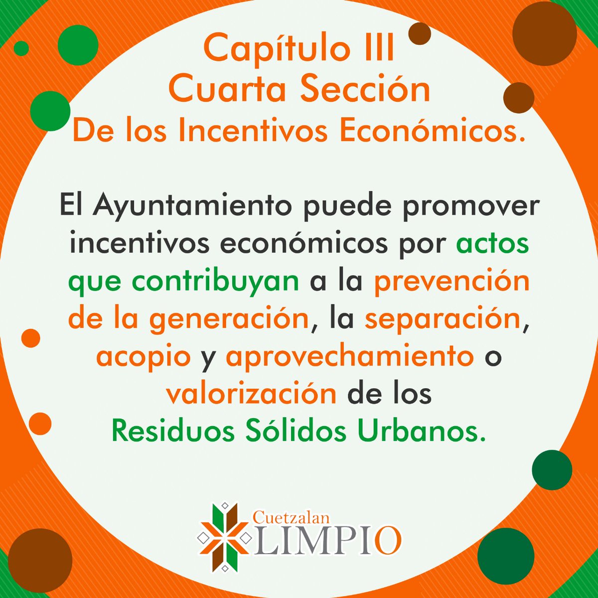 CuetzalanLimpio's tweet photo. Seguimos aprendiendo sobre el Capítulo III del Reglamento de Manejo Integral de los Residuos Sólidos Urbanos, hoy la Cuarta Sección del capítulo.

Si necesitas el documento en PDF te dejamos el enlace, o si así lo requieres, escríbenos por mensaje directo.
https://t.co/hSeGJ7MFkZ https://t.co/sHUxHV4CMY