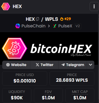 RealIMMORTAL333's tweet photo. π₯ Milestone hit: $HEX (Pump Tires) just cracked $1,000,000 market cap
~$90K liquidity
From spark to signal, the engine is warming up π
#PulseChain $HEX $PLS $PLSX $INC
#HEXmeme #PLSmeme #PLSXmeme #BitcoinHEX https://t.co/JDWPftHOeZ
