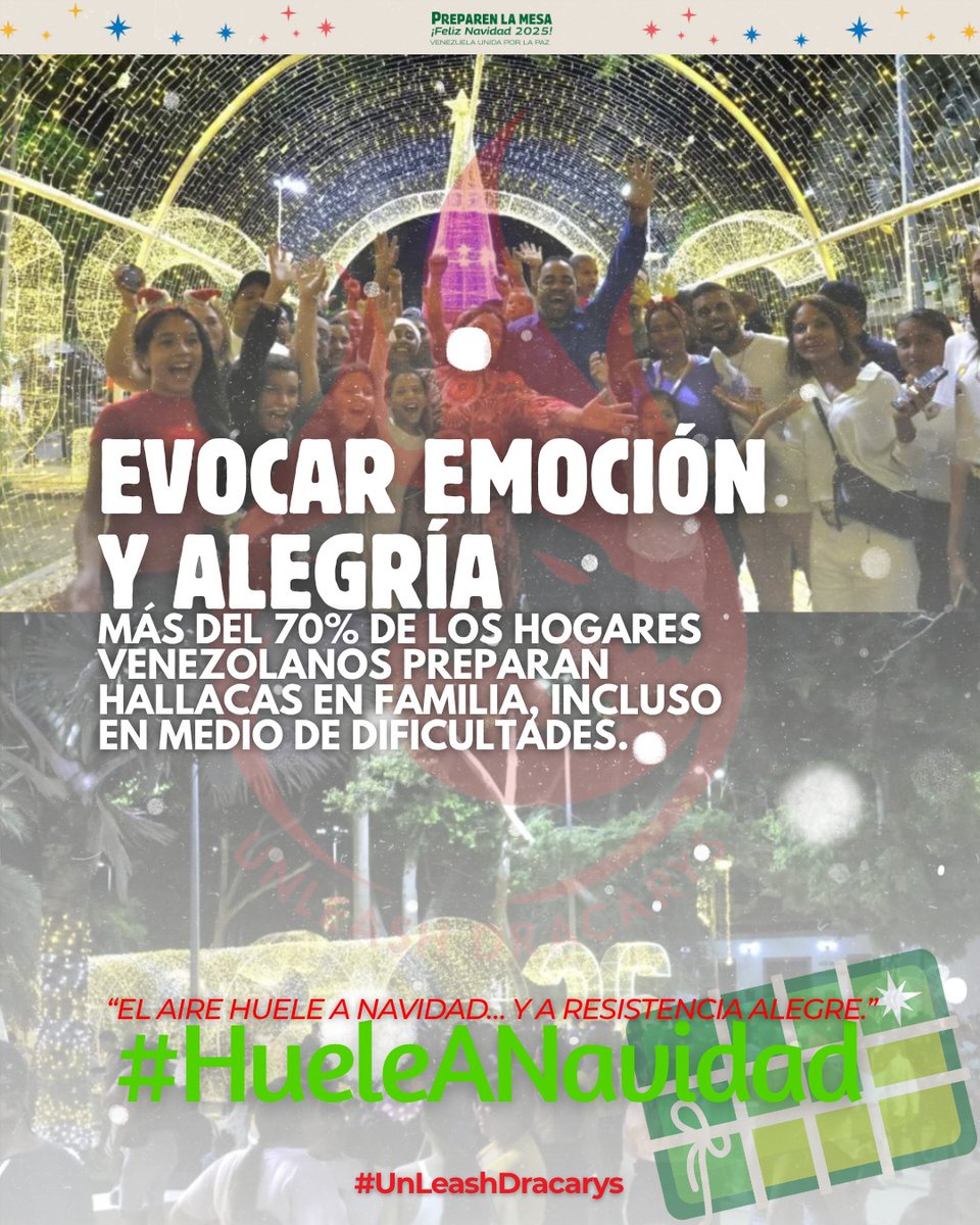 No olvidemos que la fuerza está en nuestra capacidad de cantar junto. Paz, armonía y unión familiar para todos. ¡A cantar! 🎶💪 #HueleANavidad #UnleashDracarys🔥🐉