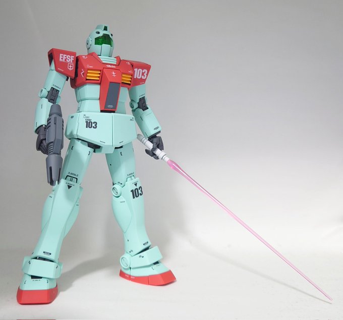 ウェーイ!
メルカリで私にMGジムver.2.0のジャンク品売った出品者見てるー!?
私が譲り受けた子、手首をMSG丸指ハンドBにして、部分塗装して、スミ入れして、デカール貼って、トップコートして……こんなにかっこよくなりましたー!!
#ガンプラ好きと繋がりたい 