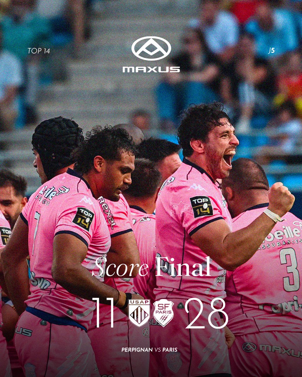 ⏹️ 𝗙𝗜𝗡 𝗗𝗘 𝗠𝗔𝗧𝗖𝗛

Victoire 𝐛𝐨𝐧𝐢𝐟𝐢𝐞́𝐞 des Roses qui s’imposent 28 à 11 à Aimé Giral ! 🔥🩷

Le travail continue 👊