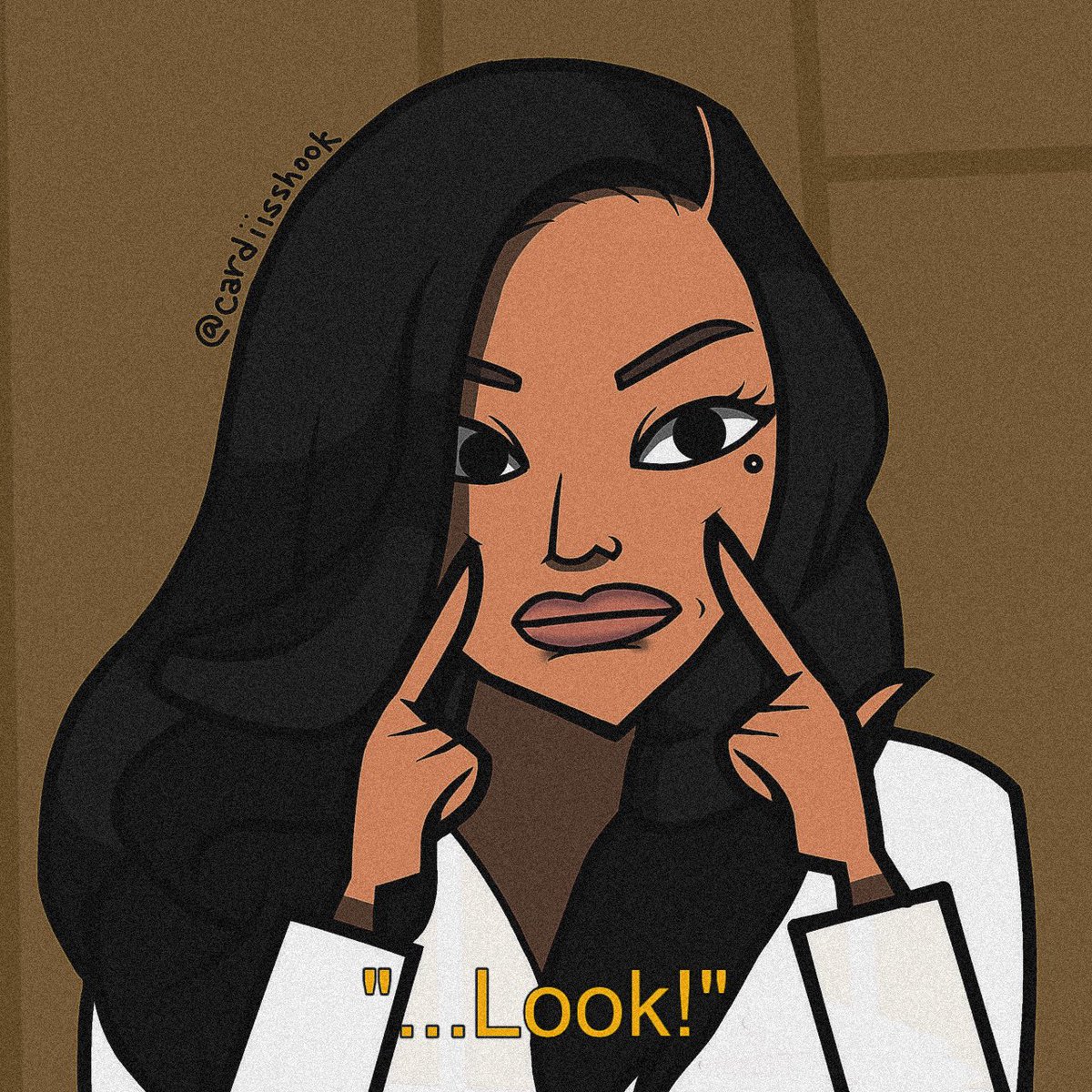 I drew Cardi <a href="/iamcardib/">Cardi B</a> from her recent  Court appearance in the Total Drama Island art style! I hope she sees this! 🥹#AmITheDrama #CardiB #drawing