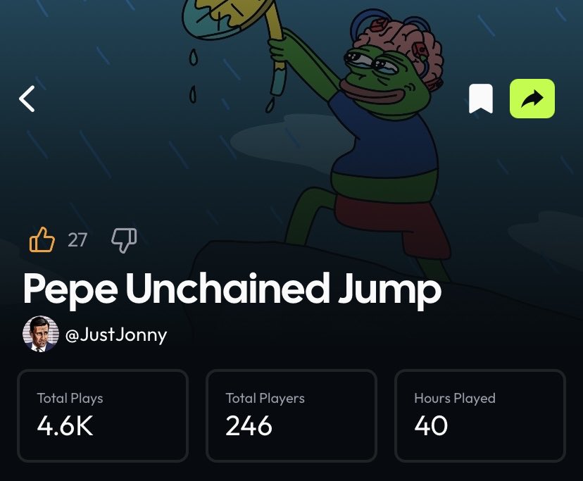 imJust_Jonny's tweet image. 🚨 ANNOUNCEMENT: PEPU GAME COMPETITION 🚨

@RemixGG_ 
@pepe_unchained 

Two of my games – Pepe Unchained Jump &amp;amp; PEPU MemeWars – have just been graduated on Remix 🎓🎮
I’m honestly overwhelmed and super grateful for the incredible support from everyone 🙏🐸⛓️‍💥

To celebrate, i’m…
