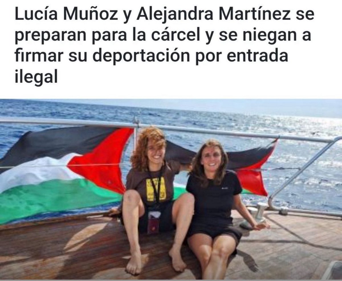 Desde el Círculo de Podemos en Argentina 🟣🇦🇷 exigimos la immediata libertad de las compañeras Lucía Muñoz y Alejandra Martínez <a href="/PODEMOS/">Podemos</a> ilegalmente secuestradas por el Gobierno supremacista y ultraderechista de Israel y de todos los detenidos de la Flota y de los ciudadanos/as