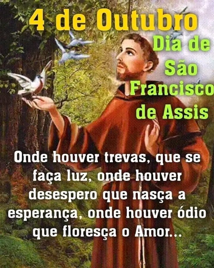ALMEIDA4BR's tweet photo. Hoje, 4 de outubro é comemorado o dia de São Francisco de Assis, o protetor dos animais e padroeiro da ecologia. Salve santo Chico! #franciscodeassis https://t.co/RdnVeAwse2