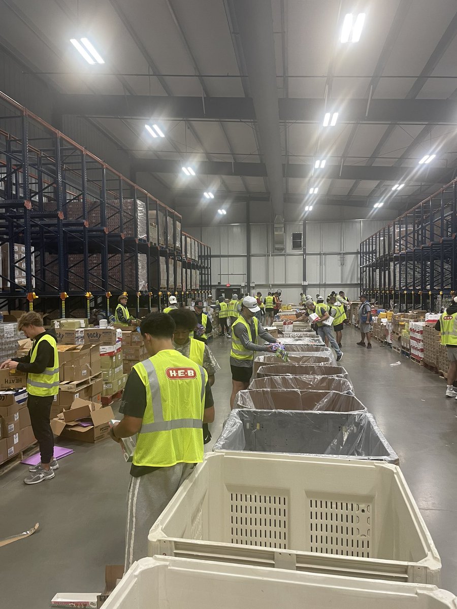 After a fun win last night we woke up and volunteered at the South Plains Food Bank. We are so proud of our guys for being leaders and serving in our community!