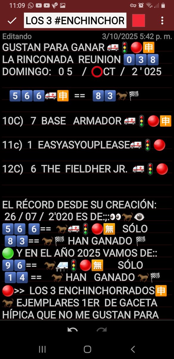 Eliecersangroni's tweet photo. ELIECER SANGRONIS 🌵🐎🌐
@marrpacheco @m_estiben @sukoyhipico @analiz_boscan @apuestasroyall @LeoJVillarroel2 
AQUI ESTAN LOS
 3 ENCHINCHORRADOS 
EJEMPLARES 1ER FAVORITO DE GACETA HÍPICA QUE NO ME GUSTAN PARA GANAR 🚦🔴🚑🈚️
YA SON MAS DE 5 AÑOS DESDE SU CREACION EL 26/07/2020 https://t.co/eB1WBAOoJu