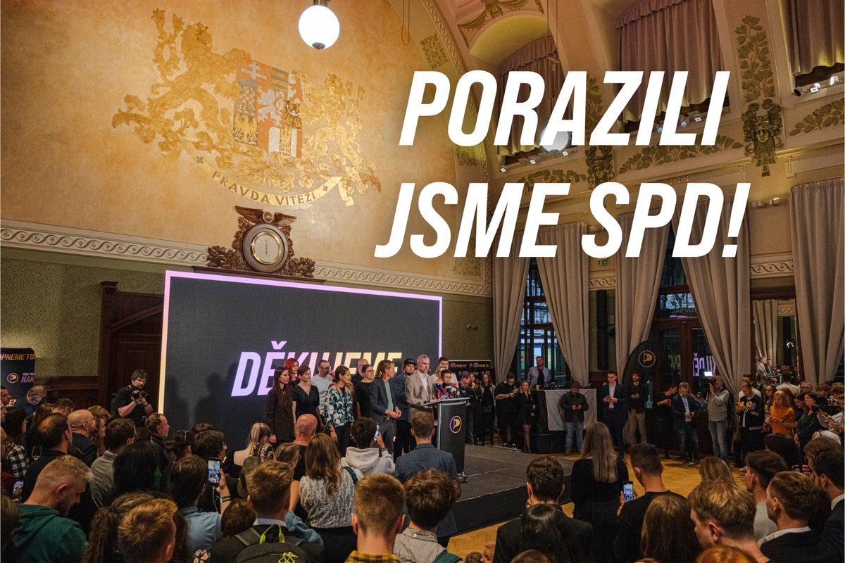 ❤️ Děkujeme voličům – dnes máme silný pirátský klub. Porazili jsme SPD, cíl který jsme si stanovili v horké fázi kampaně.

Vážíme si vaší důvěry i obrovské práce všech, kteří stáli v kampani za námi. Děkujeme za obrovskou práci členům, kandidátům a všem dobrovolníkům.

💪 Tenhle
