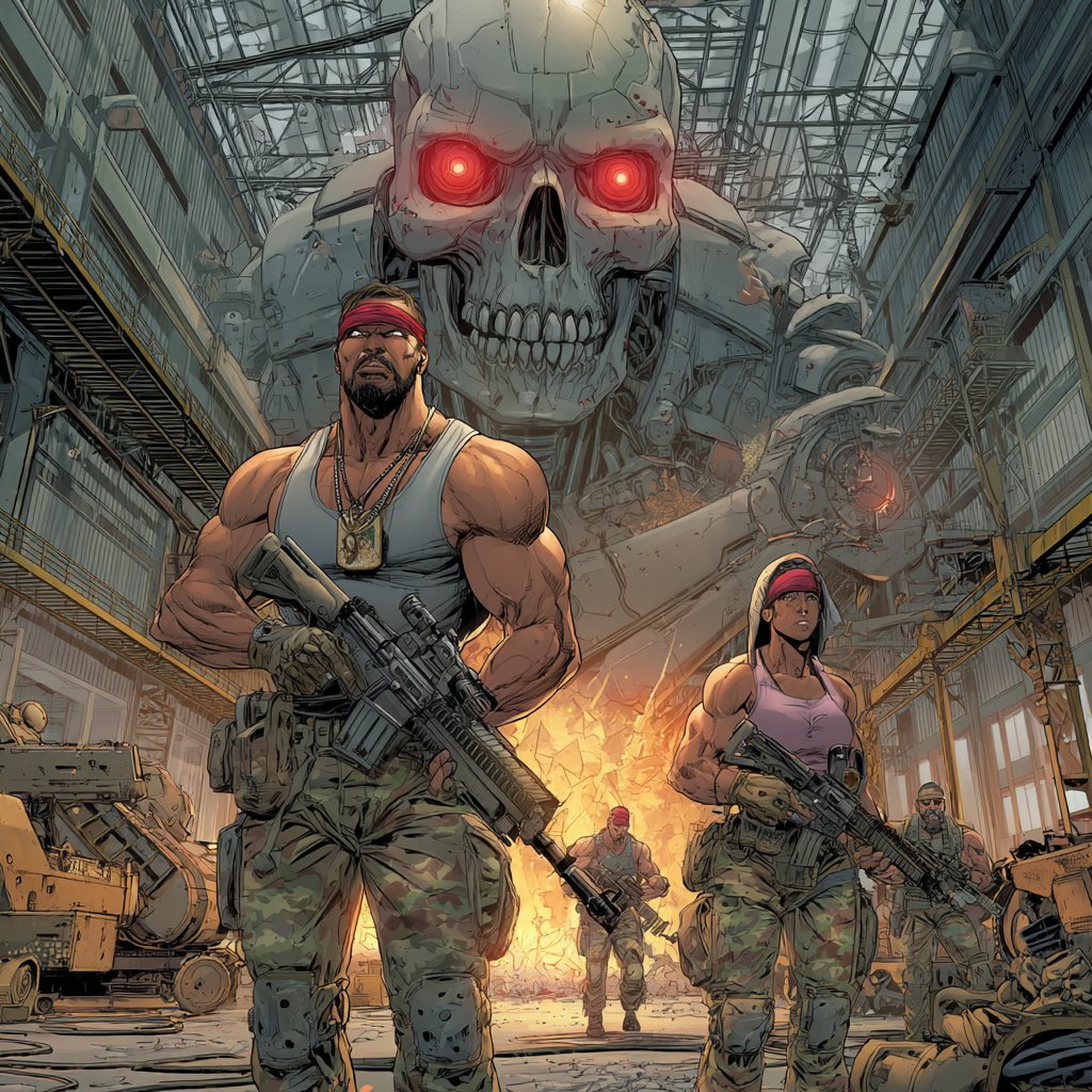 JohnSmith_EiS's tweet photo. An illustration inspired by the Konami videogame series Contra.
#AIart #videogames #scifi #scifiart #sciencefiction #robot #soldiers #KONAMI #KonamiContra #Contra #ContraFanart #Gryzor #Probotector #fanart #AIใคใฉในใ #midjourney #midjourneyart https://t.co/NTI4pEKxs2