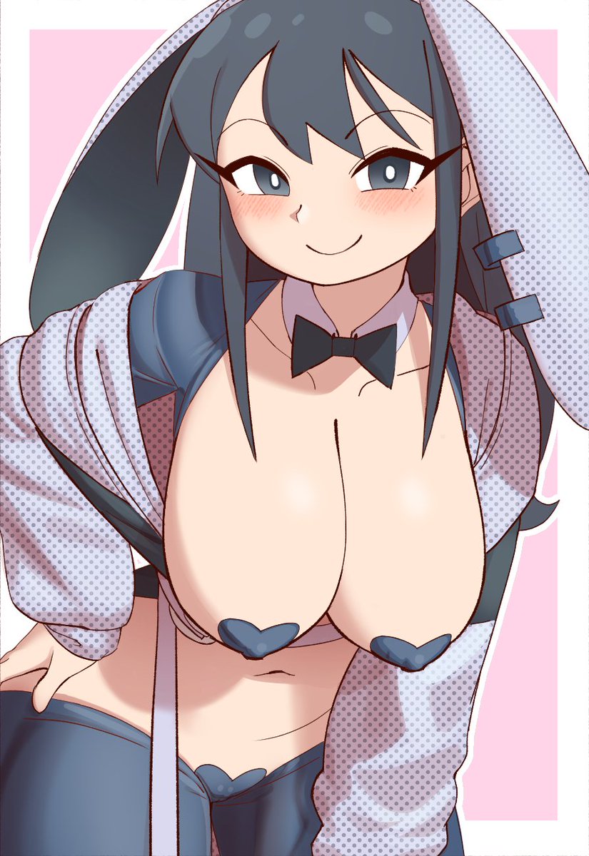 Veronica in a reversed bunny suit!