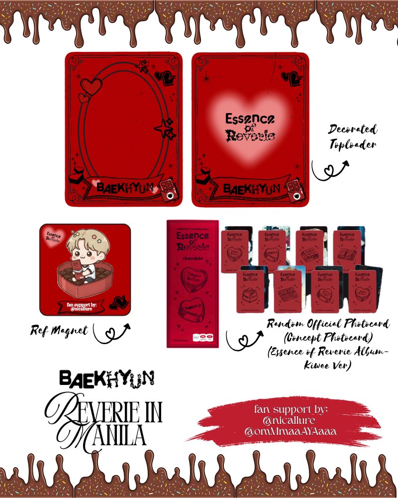 REVERIE IN MANILA FAN SUPPORT PART 8

-limited qty only
-on the spot trades
-1:1 set
-like&amp;rt

fan support by:
<a href="/nicallure/">Nicallure | BOX 44 ARRIVAL | REVERXE</a> @omMmaaAYAaaa 

#baekhyun #reverie