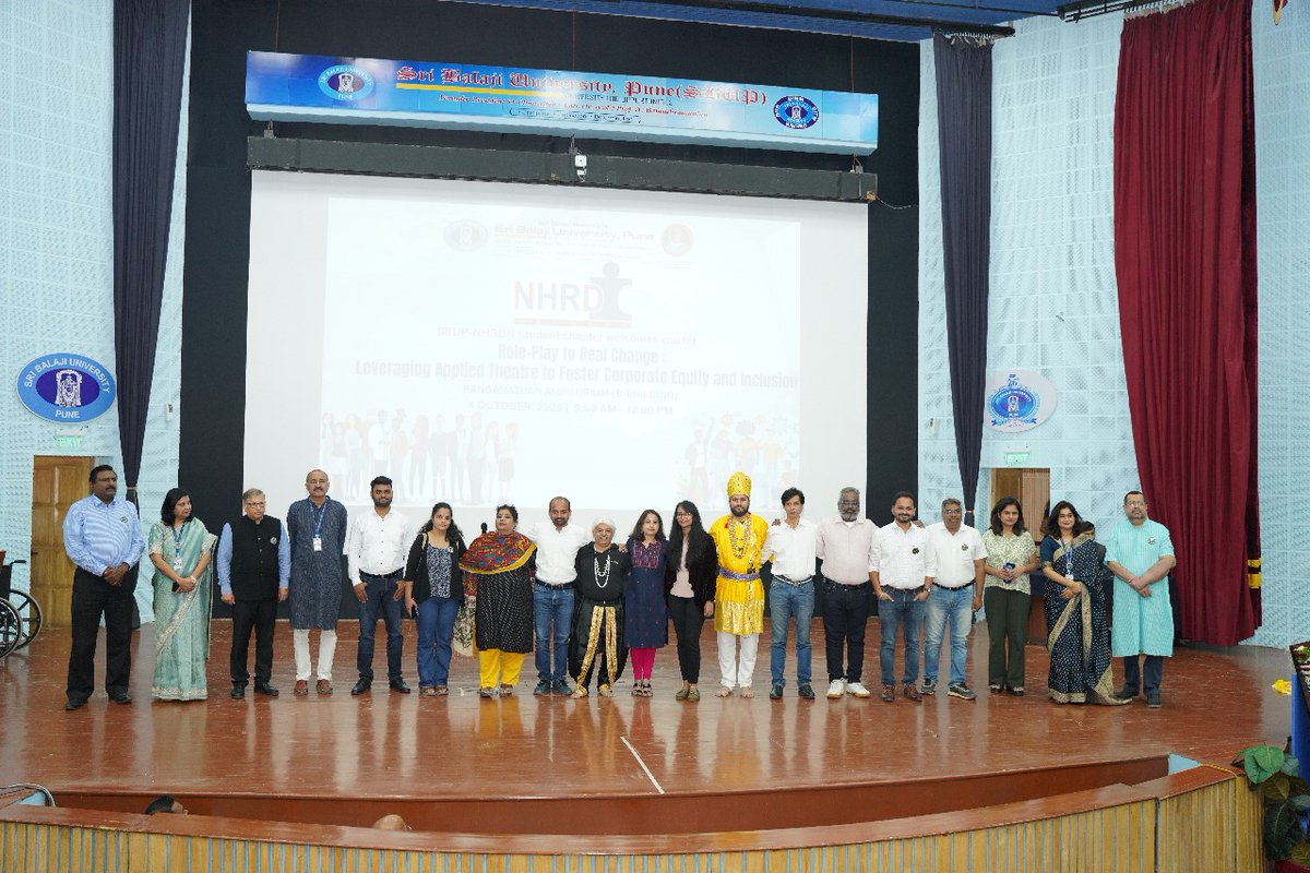 sbupune's tweet image. From role-play to real change!
The SBUP–NHRDN Student Chapter explored how applied theatre can drive empathy, equity &amp;amp; inclusion in workplaces.
Led by Mr. Bhaktiprasad Deshmane &amp;amp; team, the session turned reflection into transformation.
#SBUP #NHRDN #AppliedTheatre #Inclusion