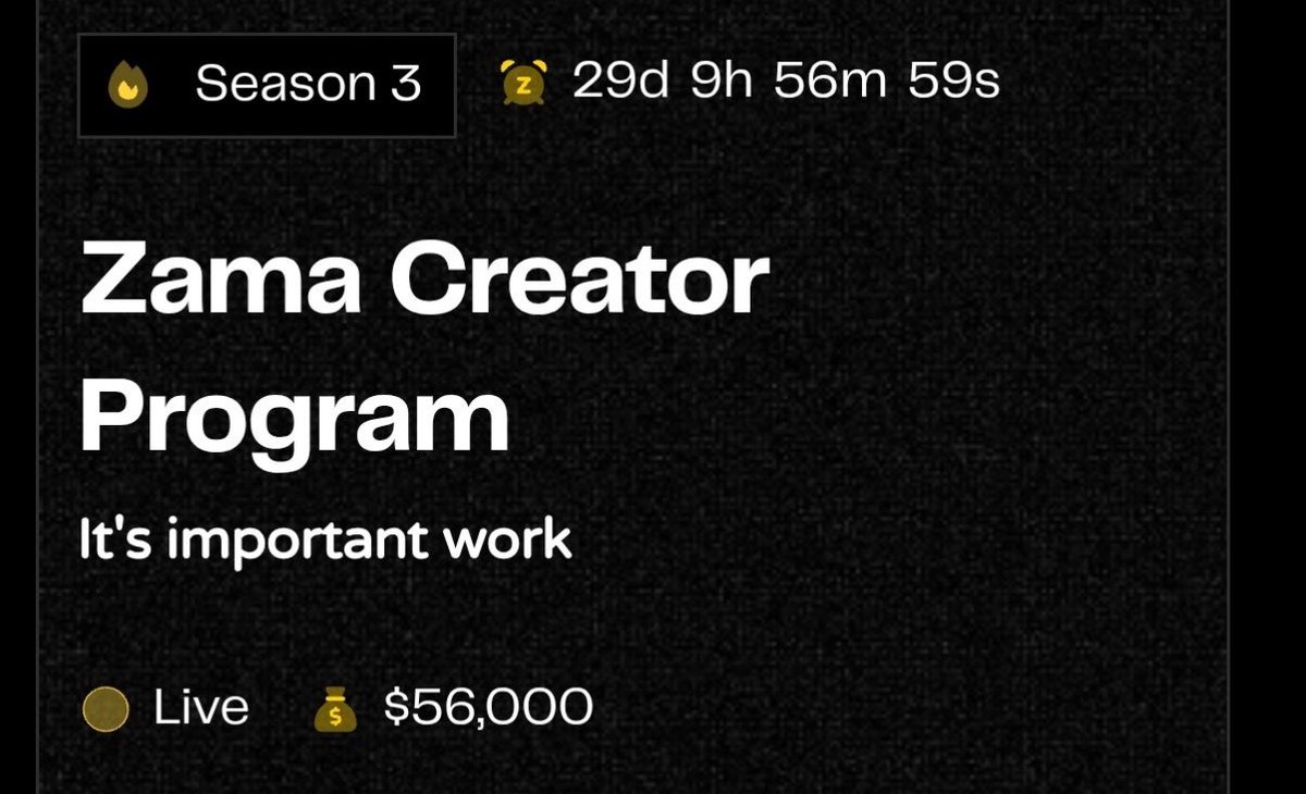 A new chapter has officially begun at Zama: Season 3 is live!
This season brings unique opportunities for the community.

1,000 participants will be rewarded with the OG NFT role. This isn’t just an NFT – it’s a badge of early adoption and a symbol of privilege within the Zama