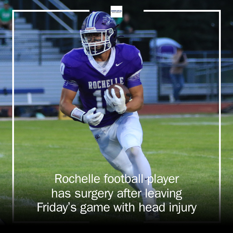FNDrive's tweet photo. Rochelle junior football player Dylan Manning underwent surgery at Loyola Medical Center to remove a blood clot and remove pressure on his brain after suffering a head injury in Friday night’s game at Morris. Manning’s condition was reported on the Rochelle Hubs Facebook page. https://t.co/gAJbFJe5vP