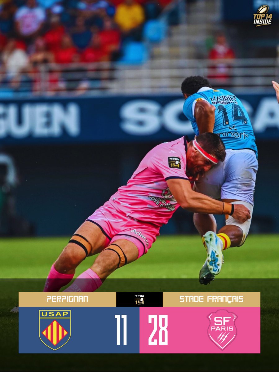 TOP14_inside's tweet photo. 𝗙𝗜𝗡 𝗗𝗨 𝗠𝗔𝗧𝗖𝗛
L’USAP N’Y ARRIVE PAS… ❌
❤️💛 1️⃣1️⃣-2️⃣8️⃣ 🩷
#USAPSFP • #Top14 https://t.co/SWPLrIY5G2