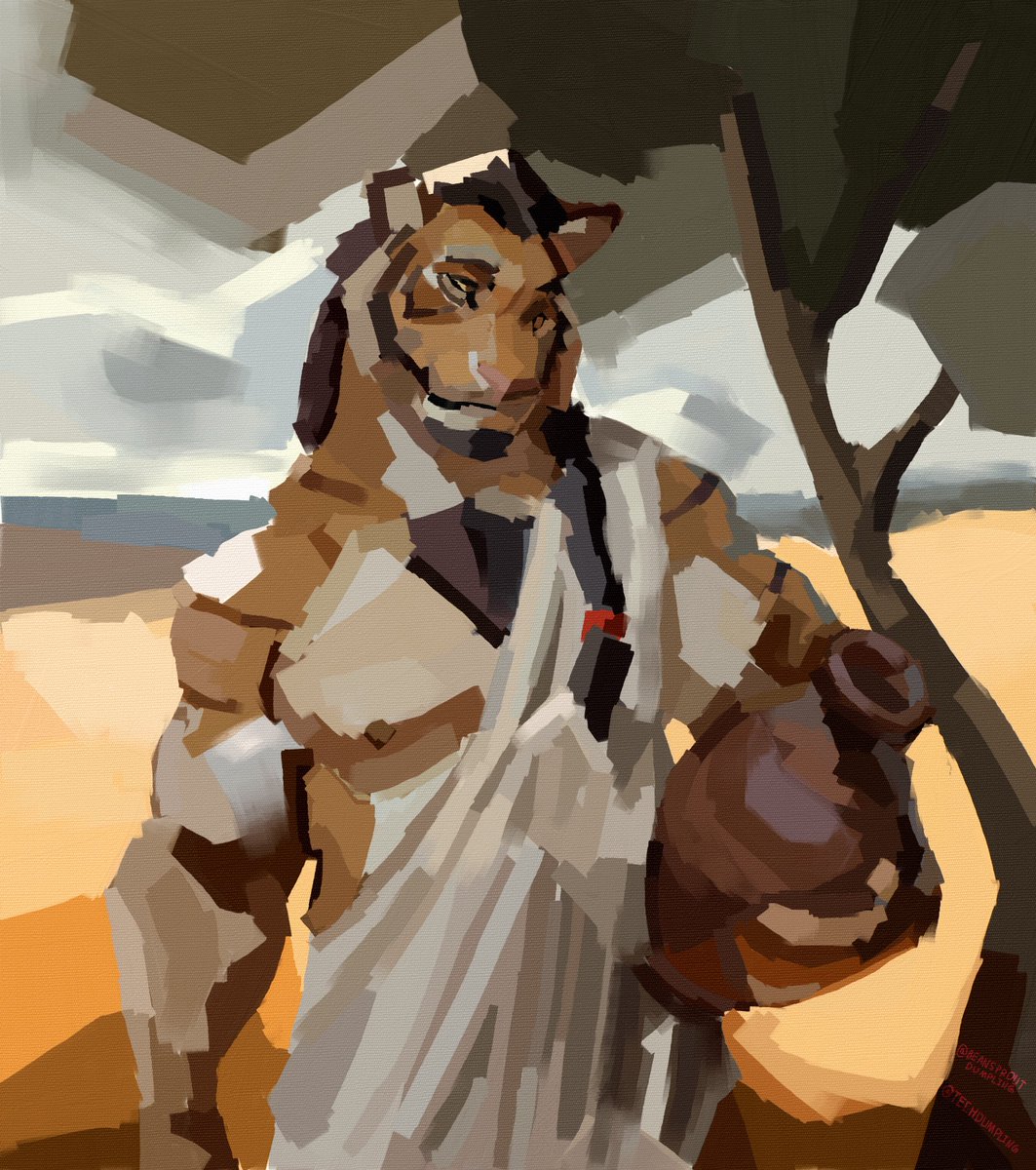 TechDumpling's tweet image. #weretober #Weretober2025 day:4 Liger 
Taps for 1 white mana and a teaspoon of olive oil