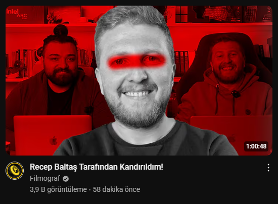 Ali Yaşar, Recep Baltaş ile alakalı uzun ve ayrıntılı bir video yayınladı.

Videonun tamamını kapsamasa da anladığım kadarıyla,
Recep'in Yaptıkları (Ali'nin Anlatımına Göre):

Başta %50-%50 paylaşacakları konusunda anlaşmalarına rağmen, 20 videodan sonra "Kız arkadaşıma da %10